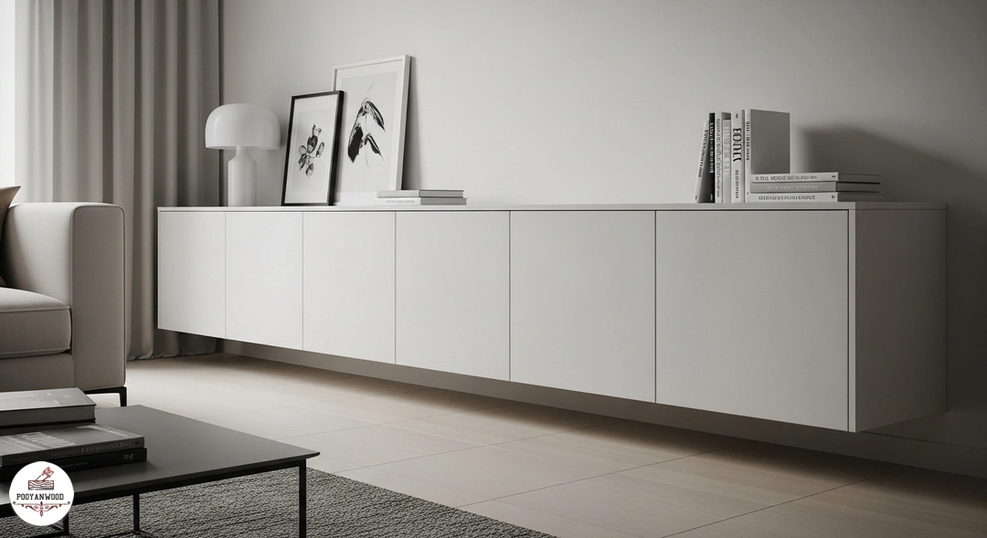 کابینت مدرن ساخته شده از ام دی اف صاف